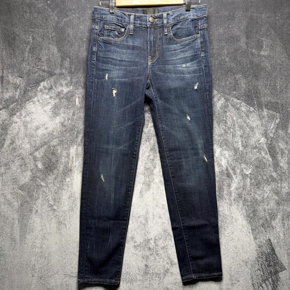Vince. Jeans Womens 26 Blue Mid Rise Relaxed Straight Dark Wash Denim Distressed